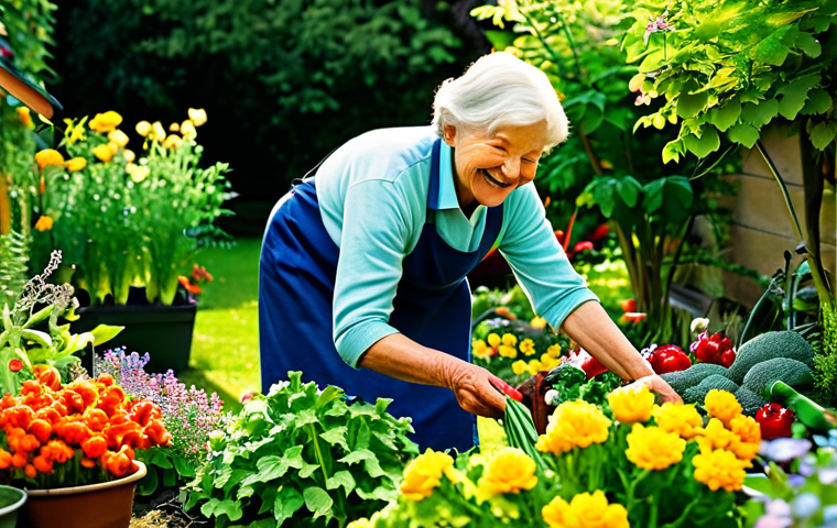 장수 연구의 대중적 관심 증가 - Vibrant Garden Scene**

"A lush Dutch garden overflowing with colorful flowers and vegetables, a sen...