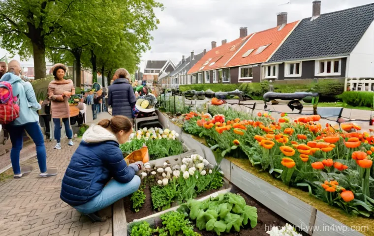 장수와 관련된 커뮤니티 기반 접근 - **Prompt:** A heartwarming scene set in a cozy, brightly lit community center in a typical Dutch tow...